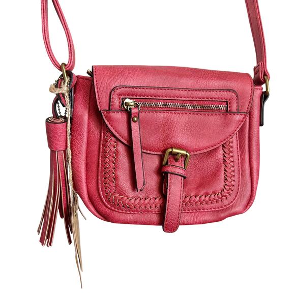 Ampere Vegan Leather Harper Crossbody Bag Purse Red NWT - Picture 1 of 8